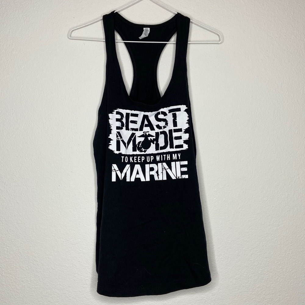 ‘Beast Mode to Keep Up with my Marine’ Racer-Back Tank Top